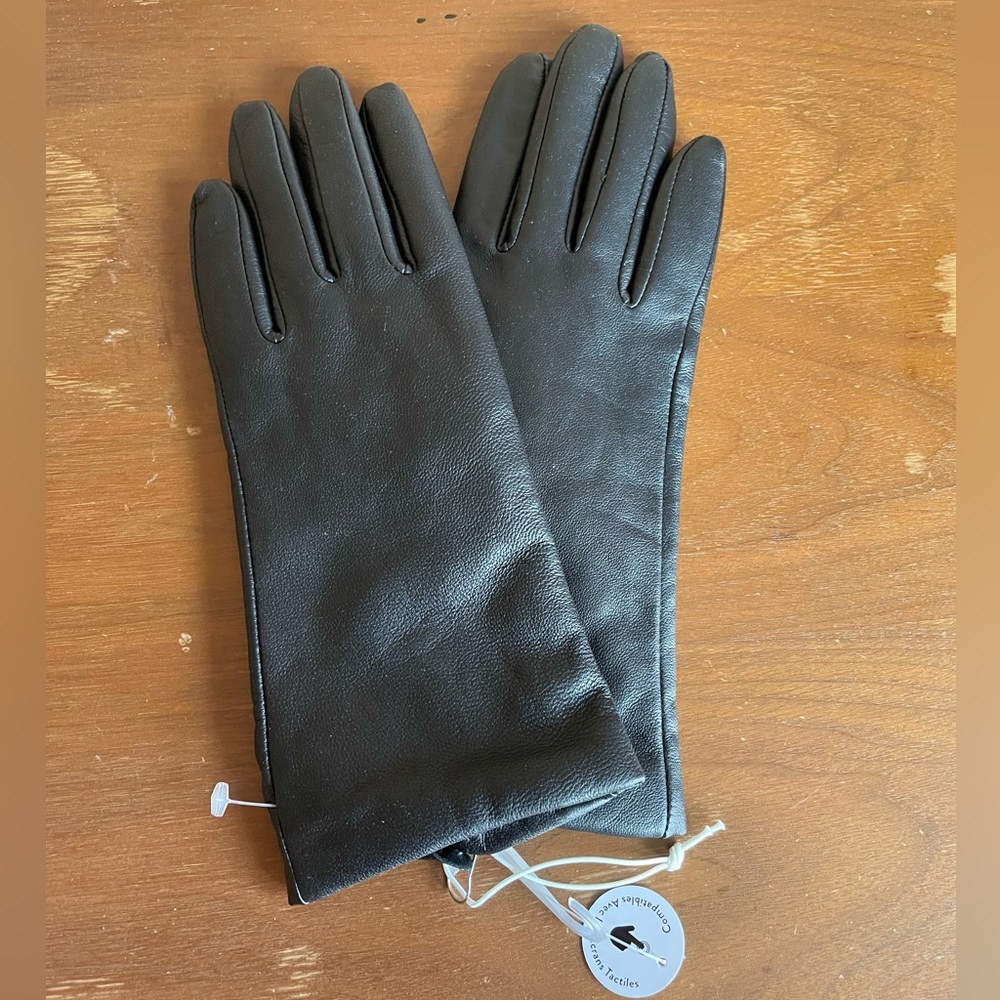 Nordstrom Black Leather Long Gloves